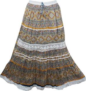 Indiatrendzs Printed Women's A-line Multicolor Skirt