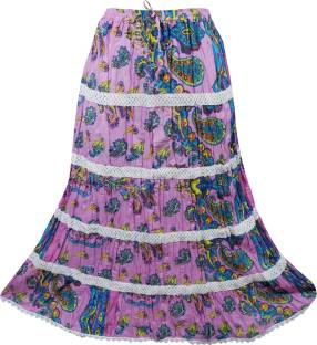 Indiatrendzs Printed Women's A-line Multicolor Skirt
