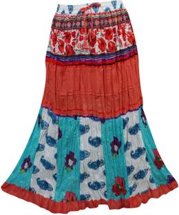 Indiatrendzs Printed Women's A-line Multicolor Skirt