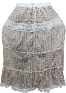 Indiatrendzs Printed Women's A-line Multicolor Skirt