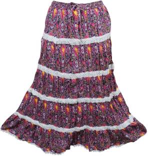 Indiatrendzs Printed Women's A-line Multicolor Skirt