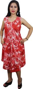 Indiatrendzs Women's A-line Red Dress