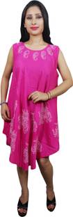 Indiatrendzs Women's A-line Pink Dress