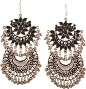 Flipkart Zephyrr Fashion German Silver Afghani Tribal Zephyrr Fashion German Silver Afghani Tribal Dangler Hook Long Earrings Alloy Dangle Earring