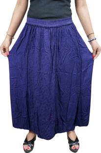 Indiatrendzs Embroidered Women's A-line Purple Skirt