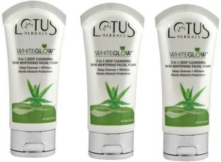 LOTUS White Glow 3 In 1 Deep Cleansing Skin Whitening Facial Foam  Face Wash