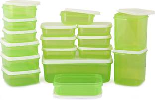 MasterCook 17 Pieces Green  - 200 ml, 330 ml, 1630 ml, 150 ml, 500 ml, 700 ml Polypropylene Food Storage