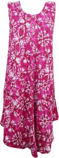 Indiatrendzs Women's A-line Pink Dress
