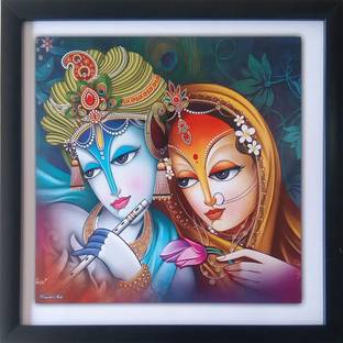 Art Collection Shree Krishna Shri Krishna With Radha Ink 13 Inch