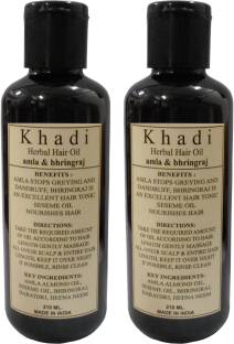 Khadi Herbal Amla & Bhringraj Hair Oil - Price in India, Buy Khadi Herbal  Amla & Bhringraj Hair Oil Online In India, Reviews, Ratings & Features |  