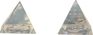 Mann Retails Crystal vastu pyramid for positive energy and vastu correction small size with Ganesh and Navgrah symbol Glass Yantra