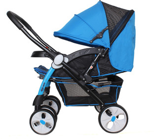 blue kids pram
