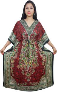 Indiatrendzs Floral Print Light Viscose Women's Kaftan