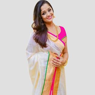 Cozee Shopping Striped, Embroidered Bollywood Cotton, Silk Saree