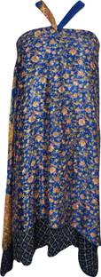 Indiatrendzs Floral Print Women Wrap Around Multicolor Skirt