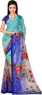 Divastri Floral Print Daily Wear Faux Georgette Saree