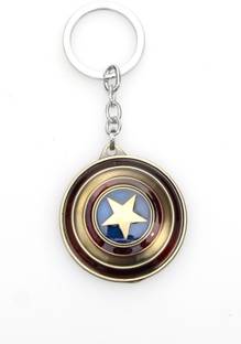 24x7 Rotating Premium The Avengers Captain America Shield Metal Keychain Matt Gold With Realistic Detailing Key Chain Price In India Buy 24x7 Rotating Premium The Avengers Captain America Shield Metal Keychain