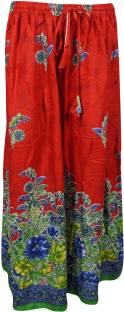 Indiatrendzs Printed Women's A-line Red Skirt