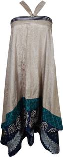 Indiatrendzs Paisley Women Wrap Around Beige, Blue Skirt