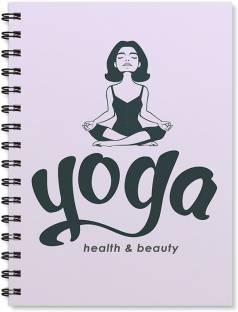 100yellow Yoga Printed Wire Bound Spiral Book With Ruled Sheets Book -A5 Size A5 Notebook Ruled 170 Pages