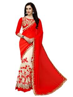 Glory Sarees Embroidered, Embellished Bollywood Faux Georgette Saree
