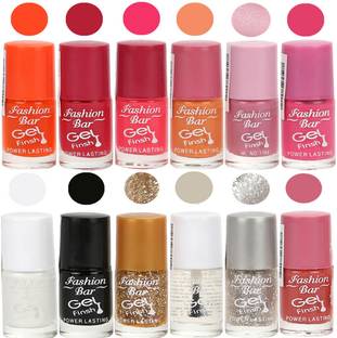 Nail Polish Online At Best Prices In India Fashion Bar Exclusive Color Range Nail Polish Set Of 12 Orange Pink White