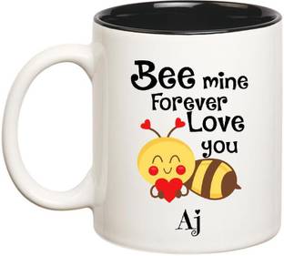 Huppme Love You Aj Bee Mine Forever Inner Black Ceramic Mug Price In India Buy Huppme Love You Aj Bee Mine Forever Inner Black Ceramic Mug Online At Flipkart Com