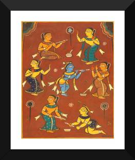 Radha Krishna Love Medium Size Rolled Digital Art Print On