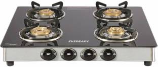 EVEREADY TGC 4B RV Glass, Stainless Steel, Brass Manual Gas Stove