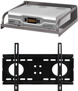 Finearts Combo Of Steel Set Top Box Stand Dth Stand Set Top Box Wall Bracket Metal Body With Universal 26 To 32 Inch Led Lcd Tv Wall Mount Bracket