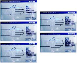 Nulife MEDICAL EXAMINATION GLOVES (MEDIUM), SET OF 500 Pcs. Latex, Rubber Examination Gloves