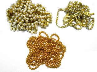 Stone chain,pearl chain,golden ball 