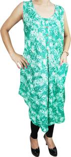 Indiatrendzs Women A-line Green Dress