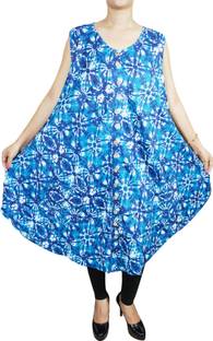 Indiatrendzs Women A-line Blue Dress