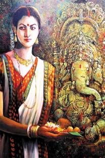 Aabhaas Wall Poster Ganesh Janani Paper Print Religious