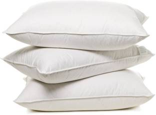 TrueValue Creations Cotton Plain White Bed/Sleeping Pillow Pack of 3