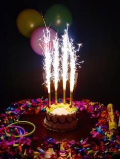 Big Birthday Cake Sparkler Candles