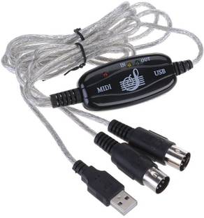 Techgear Midi To Usb Cable Usb To Midi Cable Converter 2 In 1 Pc To Synthesizer Music Studio Keyboard Interface Wire Plug Controller Adapter Cord 16 Channels Supports Computer Laptop Windows And