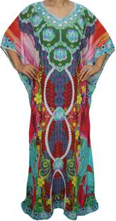 Indiatrendzs Printed Poly Georgette Women Kaftan