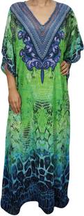 Indiatrendzs Printed Poly Georgette Women Kaftan
