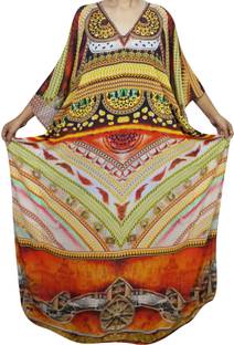 Indiatrendzs Printed Poly Georgette Women Kaftan