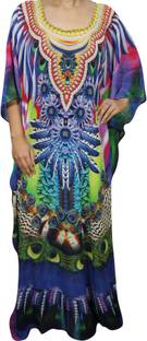 Indiatrendzs Printed Poly Georgette Women Kaftan