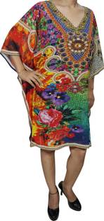 Indiatrendzs Printed Poly Georgette Women Kaftan