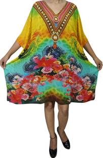 Indiatrendzs Printed Poly Georgette Women Kaftan