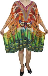 Indiatrendzs Printed Poly Georgette Women Kaftan