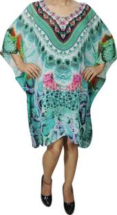 Indiatrendzs Printed Poly Georgette Women Kaftan