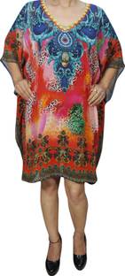 Indiatrendzs Printed Poly Georgette Women Kaftan