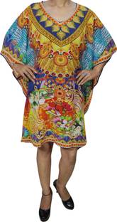 Indiatrendzs Printed Poly Georgette Women Kaftan