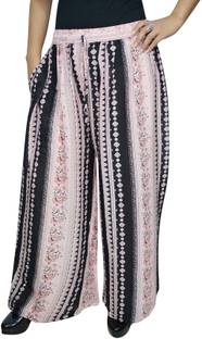 Indiatrendzs Regular Fit Women's Black, Pink Trousers
