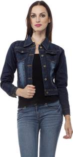 Clo Clu Full Sleeve Self Design Women's Denim Jacket